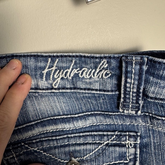 HYDRAULIC Vintage Denim Women's Distressed Cropped Blue Jeans Size Tag: 17/18 - Picture 7 of 16